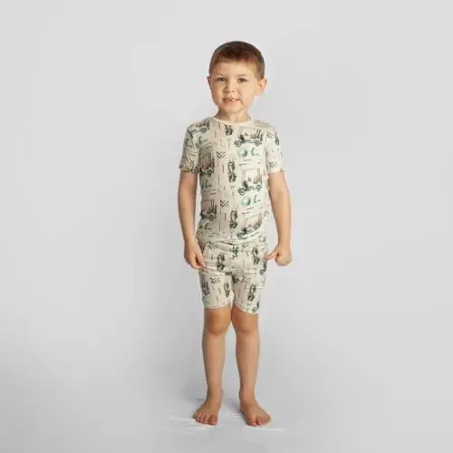 KicKee Solid Short Sleeve Pajama Set, Baby to Kid - 2