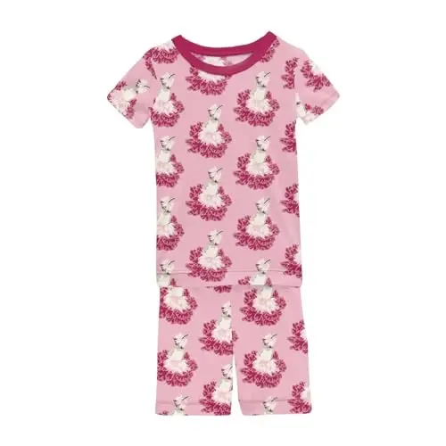 KicKee Solid Short Sleeve Pajama Set, Baby to Kid - KICKEE PANTS