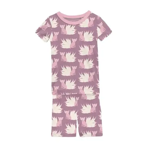 KicKee Solid Short Sleeve Pajama Set, Baby to Kid 