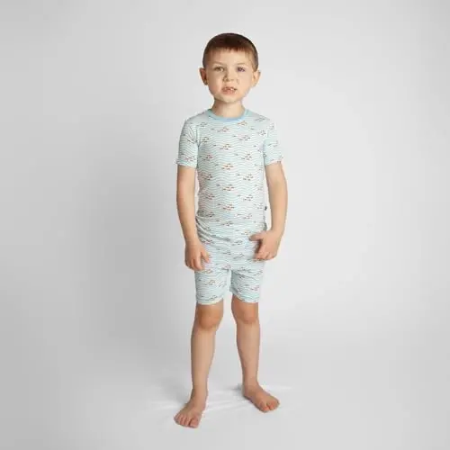 KicKee Solid Short Sleeve Pajama Set, Baby to Kid - 4