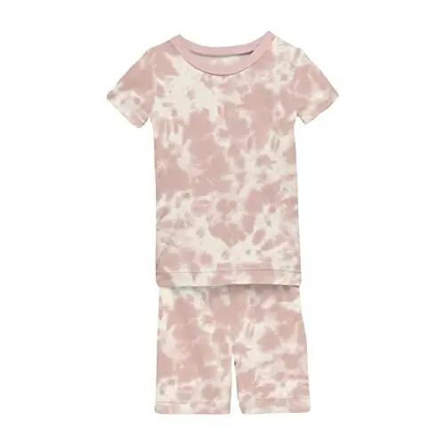 KicKee Solid Short Sleeve Pajama Set, Baby to Kid - KICKEE