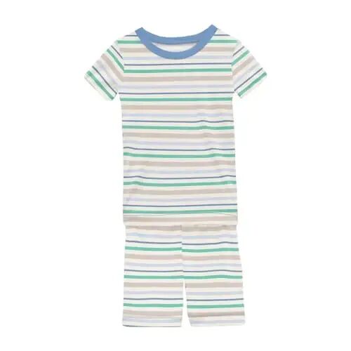 KicKee Solid Short Sleeve Pajama Set, Baby to Kid - KicKee Pants