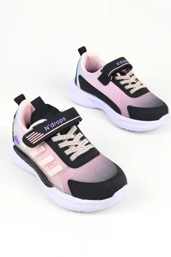 Kid Black-Pink Anatomical Insole Daily Sports Shoe-Navy Blue - 2