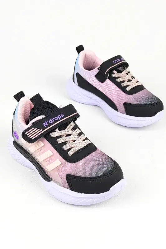 Kid Black-Pink Anatomical Insole Daily Sports Shoe-Navy Blue - 2