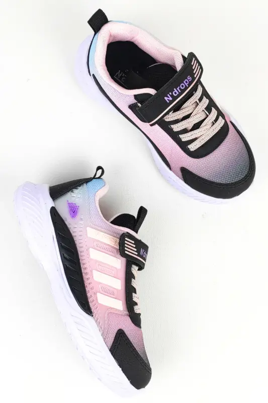 Kid Black-Pink Anatomical Insole Daily Sports Shoe-Navy Blue - 4