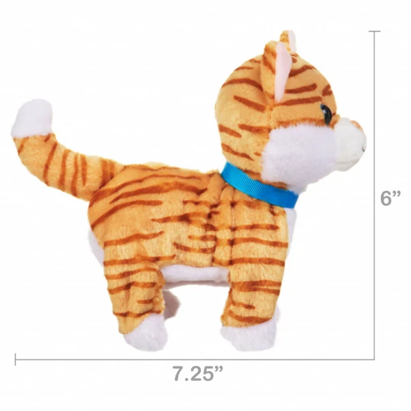 Kid Connection Miniatura Elektroniy yuruvchi uy hayvoni, Apelsin mushuk, Bolalar o'yinchoqlari - 6