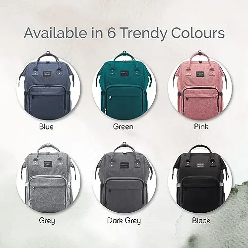 KiddyCare Diaper Bag Backpack | Baby Diaper Bags with Changing Station for Mom | Multifunction Travel Back Pack Maternity Baby Bags Waterproof Tote Bag Spacious, Unisex Stylish | Gray - 5