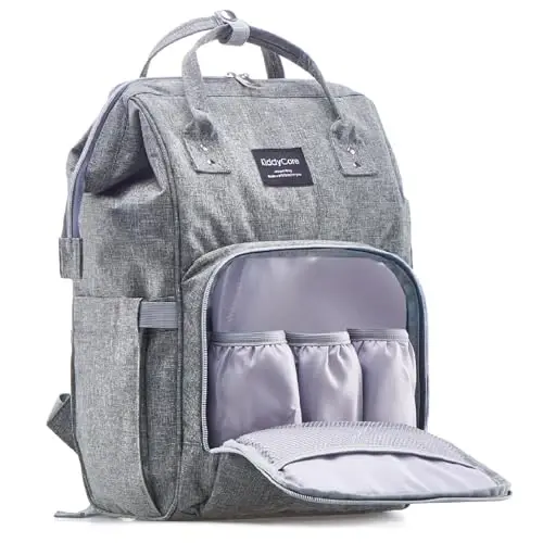 KiddyCare Baby Diaper Bag Backpack, Unisex Travel Baby Backpack Diaper Bags, Boy & Baby Girl Diaper Bags for Newborn (Stone) - 1