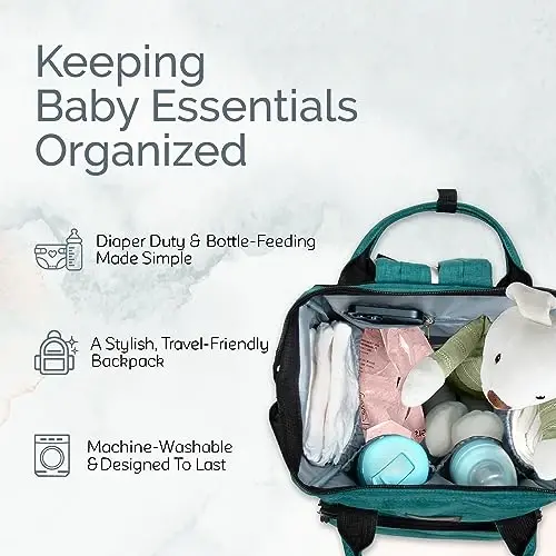 KiddyCare Diaper Bag Backpack | Baby Diaper Bags with Changing Station for Mom | Travel Backpack Waterproof Tote Bag with Various Uses for Maternity Baby Bags Big, Stylish, Unisex | Blue - 3