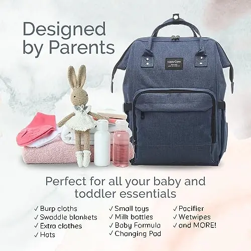 KiddyCare Diaper Bag Backpack | Baby Diaper Bags with Changing Station for Mom | Travel Backpack Waterproof Tote Bag with Various Uses for Maternity Baby Bags Big, Stylish, Unisex | Blue - 5