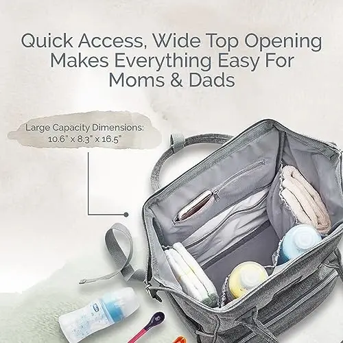 KiddyCare Diaper Bag Backpack | Baby Diaper Bags with Changing Station for Mom | Travel Backpack Waterproof Tote Bag with Various Uses for Maternity Baby Bags Big, Stylish, Unisex | Blue - 4