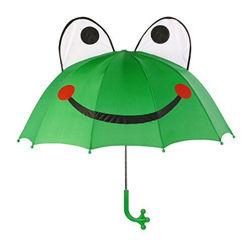 Kidorable Kids Frog Umbrella, Green, One Size for Toddlers and Big Kids, Lightweight Child-Sized Nylon Rain Proof Umbrella - 5