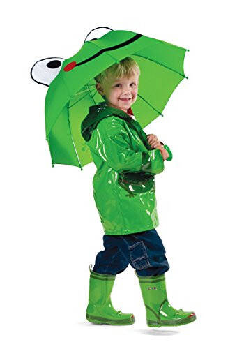 Kidorable Kids Frog Umbrella, Green, One Size for Toddlers and Big Kids, Lightweight Child-Sized Nylon Rain Proof Umbrella - 3