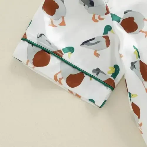 Kids Baby Girl Boy Satin Pajamas Set Short sleeve Button Down Shirt And Shorts Pjs Summer Sleepwear Nightwear - 5