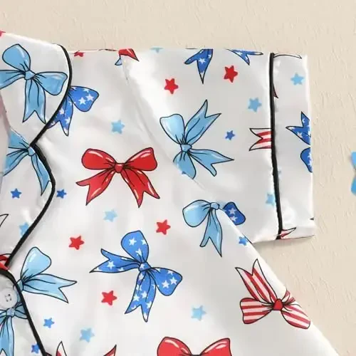 Kids Baby Girl Boy Satin Pajamas Set Short sleeve Button Down Shirt And Shorts Pjs Summer Sleepwear Nightwear - 5