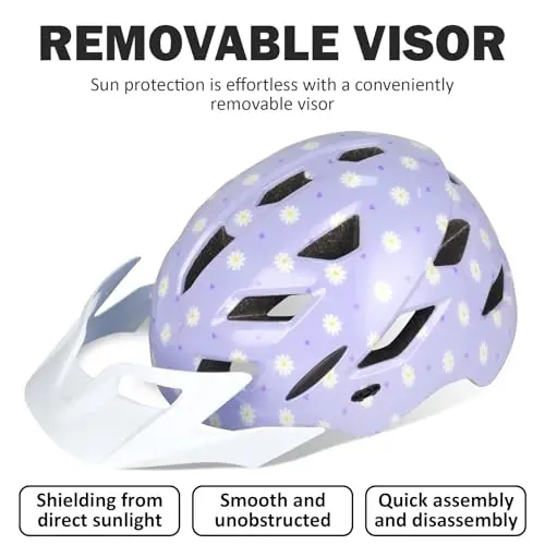 Kids Bike Helmet, Toddler Youth Helmet for Boys Girls, Ages 3-5, 5-8, 8-14 | Certified with LED Light & Visor, Multi-Sport Bicycle Scooter Skate Helmet, Adjustable Lightweight Ventilated for Child Teen - 5