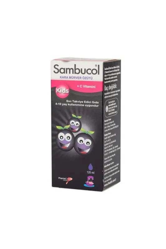 Kids Black Elderberry and Vitamin C Liquid Supplement Food 120 ml - SAMBUCOL
