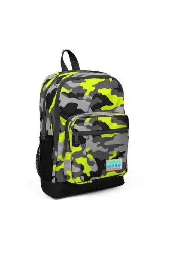 Kids Black Grey Camouflage Patterned 3-Piece School Bag Set SET0123117-Black Grey Camouflage - CORAL HIGH (1)