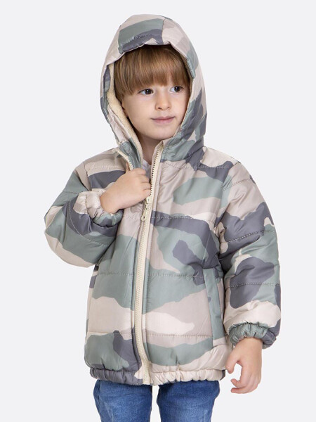 Kids Boys Camouflage Patterned Hooded Jacket with Welsoft Lining AK2510 - 3