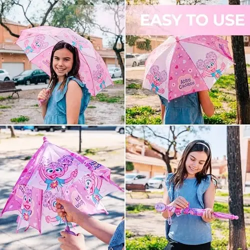 Kids Character Umbrella Sesame Street, Batman, MLP, and more, Lightweight, rainwear for ages 3-6 - 5