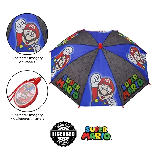 Kids Character Umbrella Sesame Street, Batman, MLP, and more, Lightweight, rainwear for ages 3-6 - 3