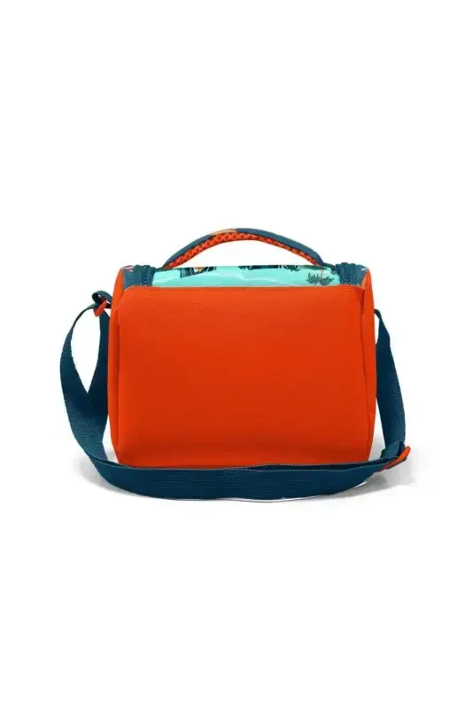 Kids Civit Neon Orange Skateboard Patterned 3-Piece School Bag Set SET0123723-Navy Orange - 4