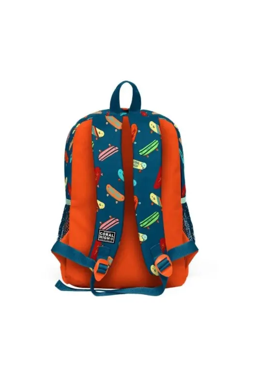 Kids Civit Neon To'q sariq Skateboard naqshli 3'li maktab sumkasi to'plami SET0123723-To'q sariq - 3