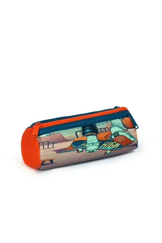 Kids Civit Neon To'q sariq Skateboard naqshli 3'li maktab sumkasi to'plami SET0123723-To'q sariq - 5