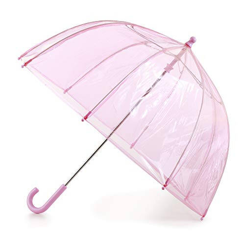 Kids Clear Bubble Umbrella with Dome Canopy, Lightweight Design, Wind and Rain Protection, Pink, 38