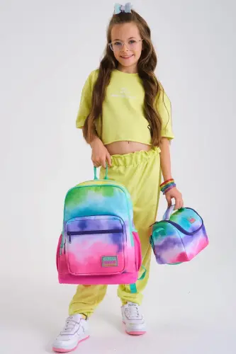 Kids Colorful Batik Patterned 3-Piece School Bag Set SET0123739-Colorful Batik - CORAL HIGH (1)