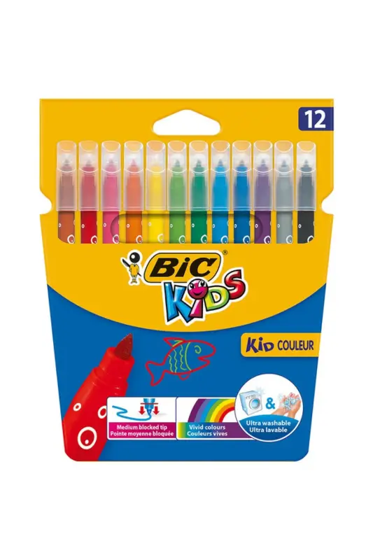 Kıds Couleur 12 Colors Felt-Tip Pens 9202932 - BIC