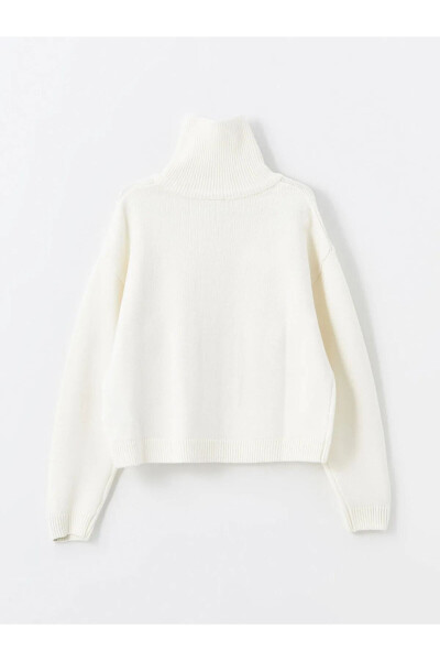 Kids Cream Polo Neck Girls Knit Cardigan - 6