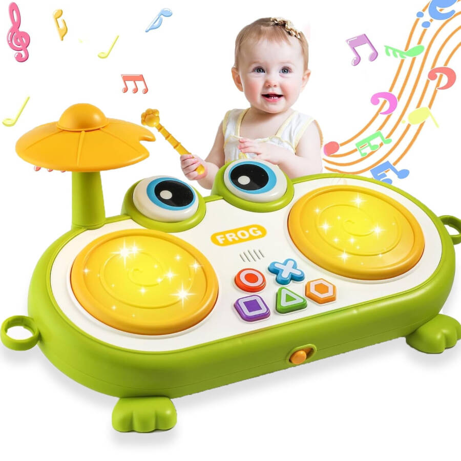 Kids Drum Musical Toys for Toddlers 1-3, Learning Toys for 1 2 3 Year Old Boys Girls, Infant Baby Toys 6 9 12 18 24 Month Boys and Girls - 6