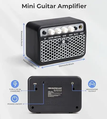 30 inch Electric Guitar Vangoa Electric Guitar for Beginner Kit for Young Players with Amp, Bag, Strap, Extra Strings, Capo, Tuner, Picks, Cable (Blue) - 6