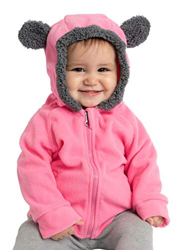 Kids Fleece Sweatshirt Jacket - Baby Boy & Girl Sweater Outerwear Coat Toddler Full Zip Hoodie for Children - 1