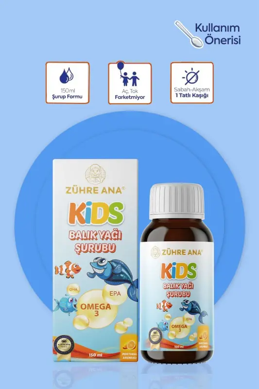 Kids for Children - Omega 3 Fish Oil Syrup with Vitamins and Orange Flavor 150 Ml - 4