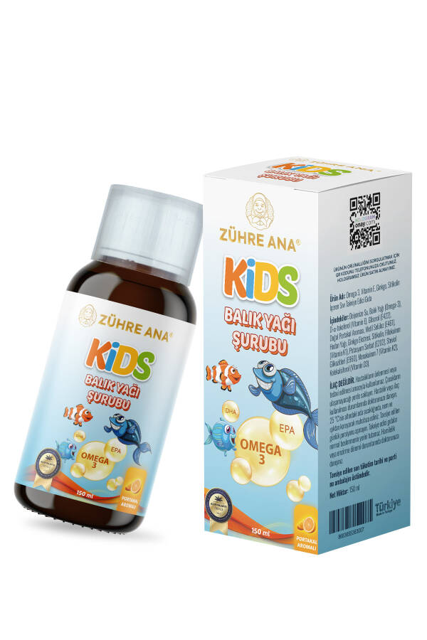 Kids for Children - Omega 3 Fish Oil Syrup with Vitamins and Orange Flavor 150 Ml - 9