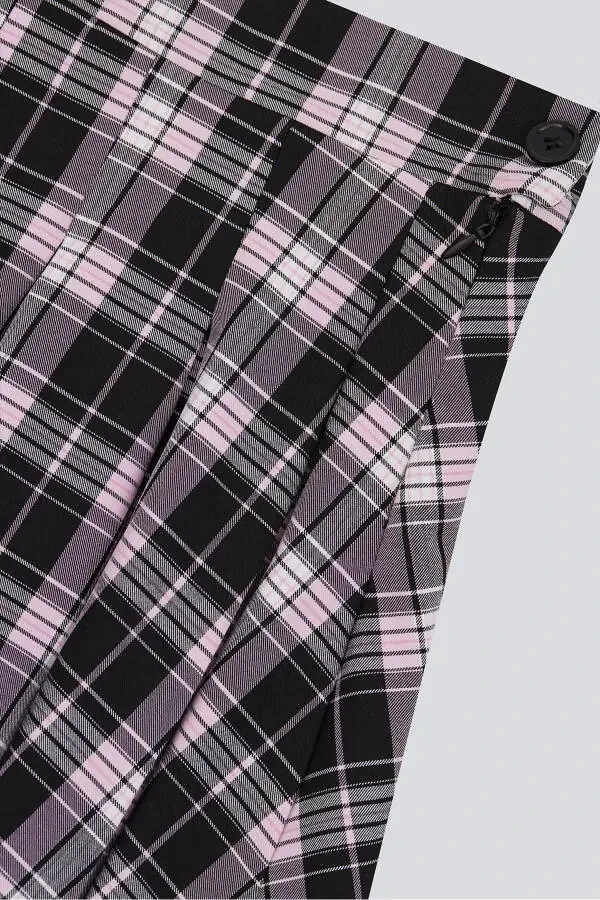 (KİDS GİRL) Burmali To'qima Mini Yubka - 2