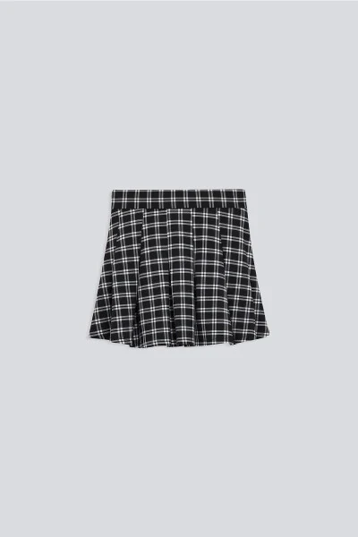 (KİDS GİRL) Pleated Woven Mini Skirt - 4