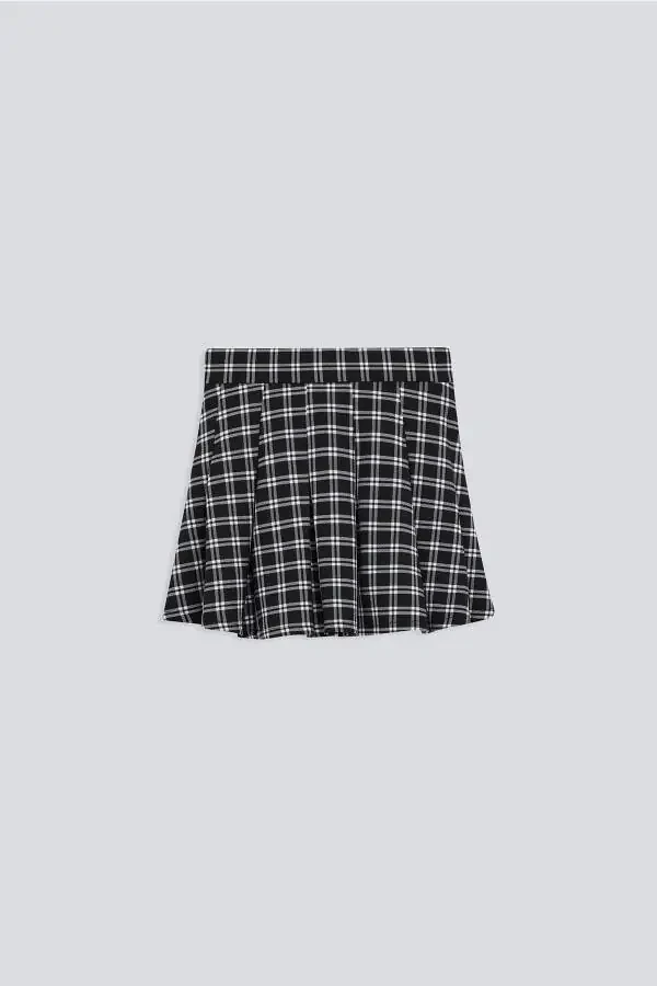 (KİDS GİRL) Pleated Woven Mini Skirt - 4