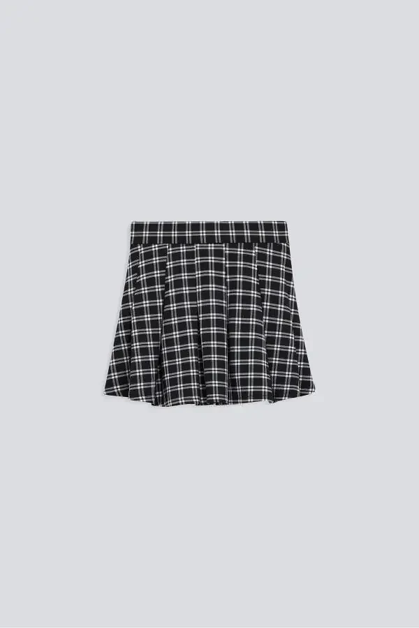 (KİDS GİRL) Pleated Woven Mini Skirt - 1