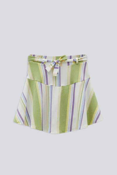 (KİDS GİRL) Striped Tie-Up Skirt - 4