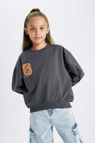 Kids Girl's Garfield Sweatshirt with Hood Anthracite - 3