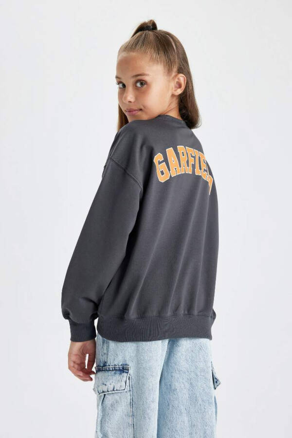 Kids Girl's Garfield Sweatshirt with Hood Anthracite - 6