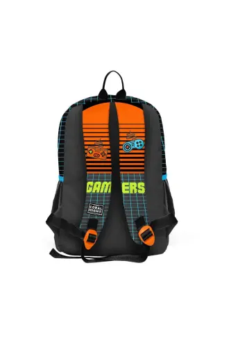 Kids Gri Turuncu Gamer Desenli 3’lü Okul Çanta Seti SET0123746-Gri Turuncu - 5