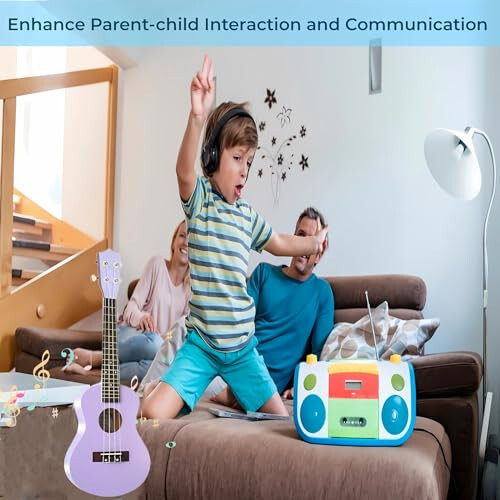 Kids Guitar Acoustic, Jakeloo 21 Inch Carbon Fibre Ukulele Toddler Acoustic Guitar Toy Guitar Child Guitar Musical Toy Kids Instruments Ideal for 3-9 Year Old Boys Girls Gifts (Purple) - 3