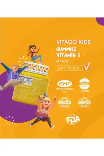 Kids Gummies Vitamin C 60 Count Chewable Gummy Jel - 3