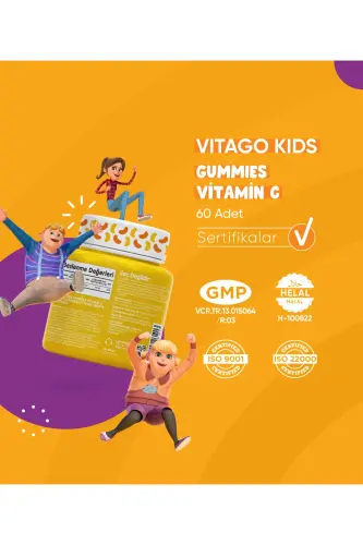 Kids Gummies Vitamin C 60 Count Chewable Gummy Jel - 5