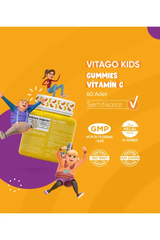 Kids Gummies Vitamin C 60 Count Chewable Gummy Jel - 5