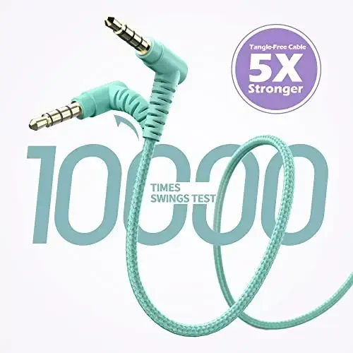 Kids Headphones, AILIHEN I35 On-Ear Headphones for School, 93dB HD Mic Stereo Headphone for Kid Girls Children, Foldable Wired 3.5mm for Chromebook, Laptop, Computer, Tablet (Green Purple) - 5